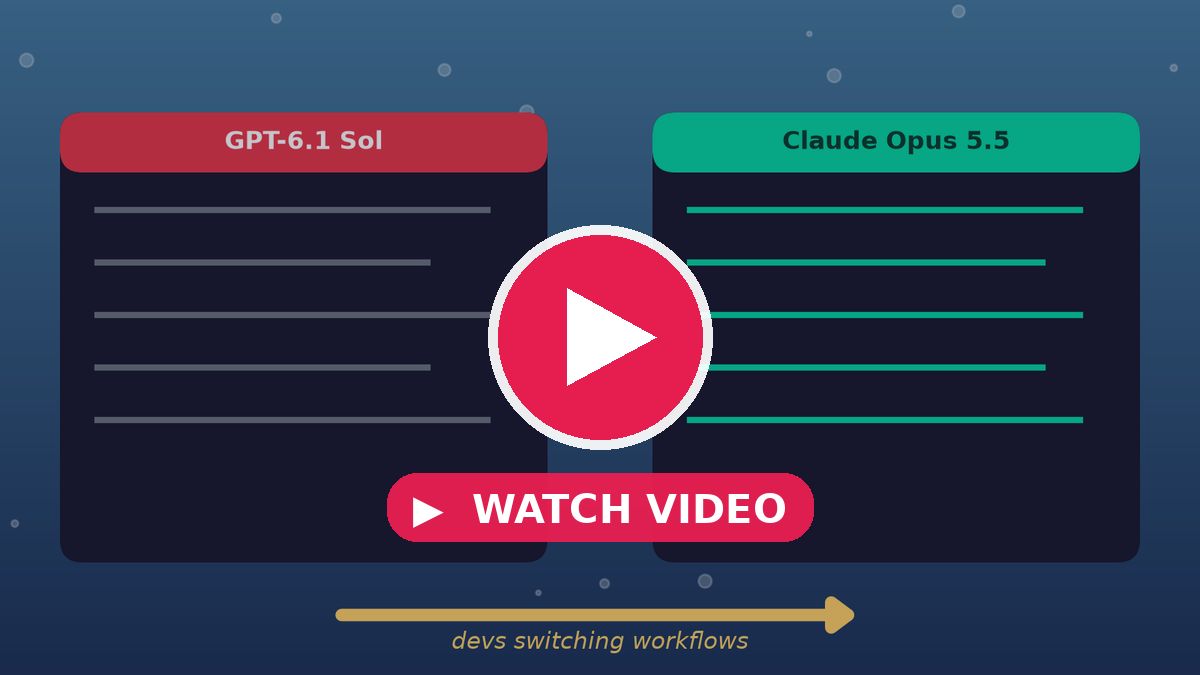 Watch video: Dev chatter: Opus 5.5 winning hearts over GPT-6.1 Sol for coding